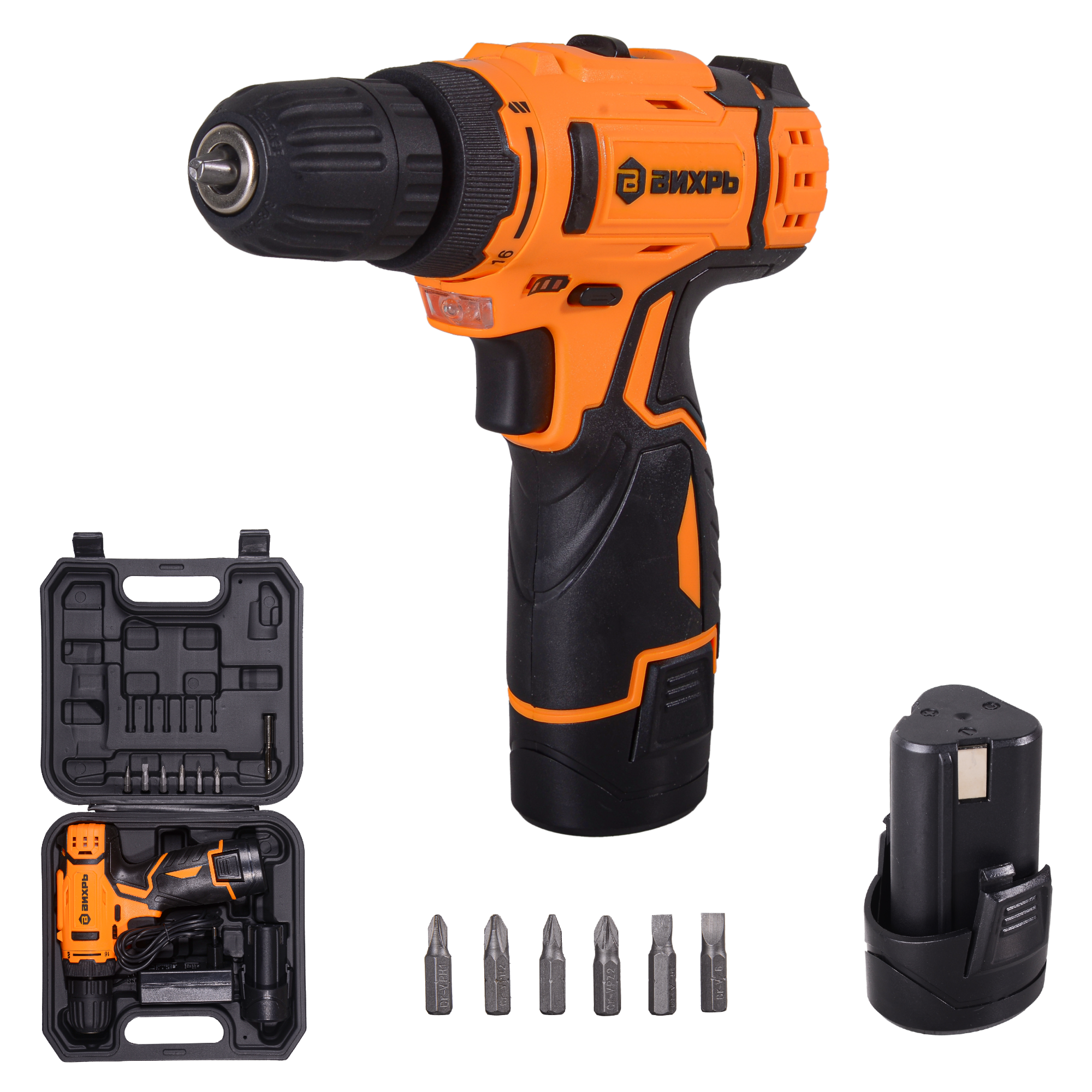 Дрель-шуруповерт аккумуляторная ДА-12Л-2К (2,0 А/ч)