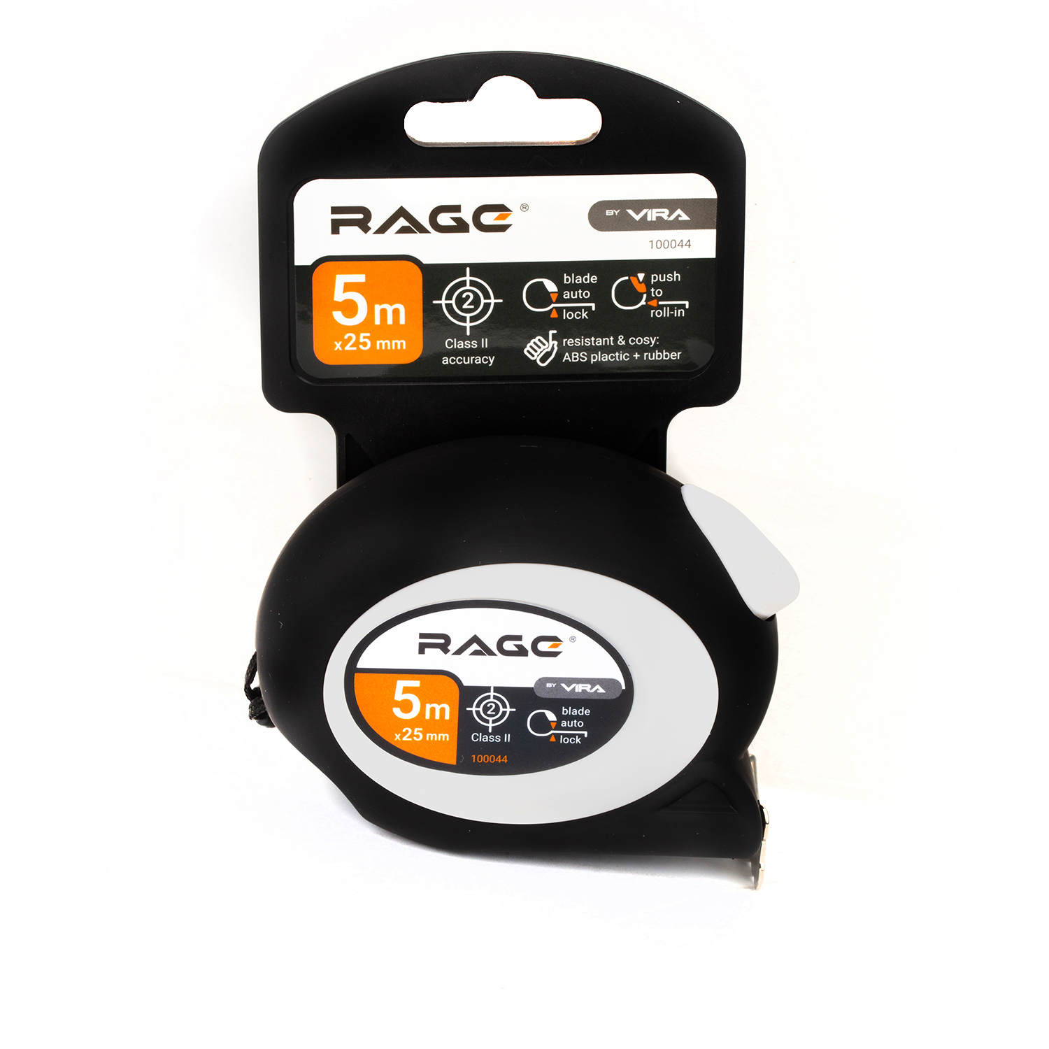 Рулетка с прорезиненным покрытием Soft-Touch автостопом 5 м х 25 мм