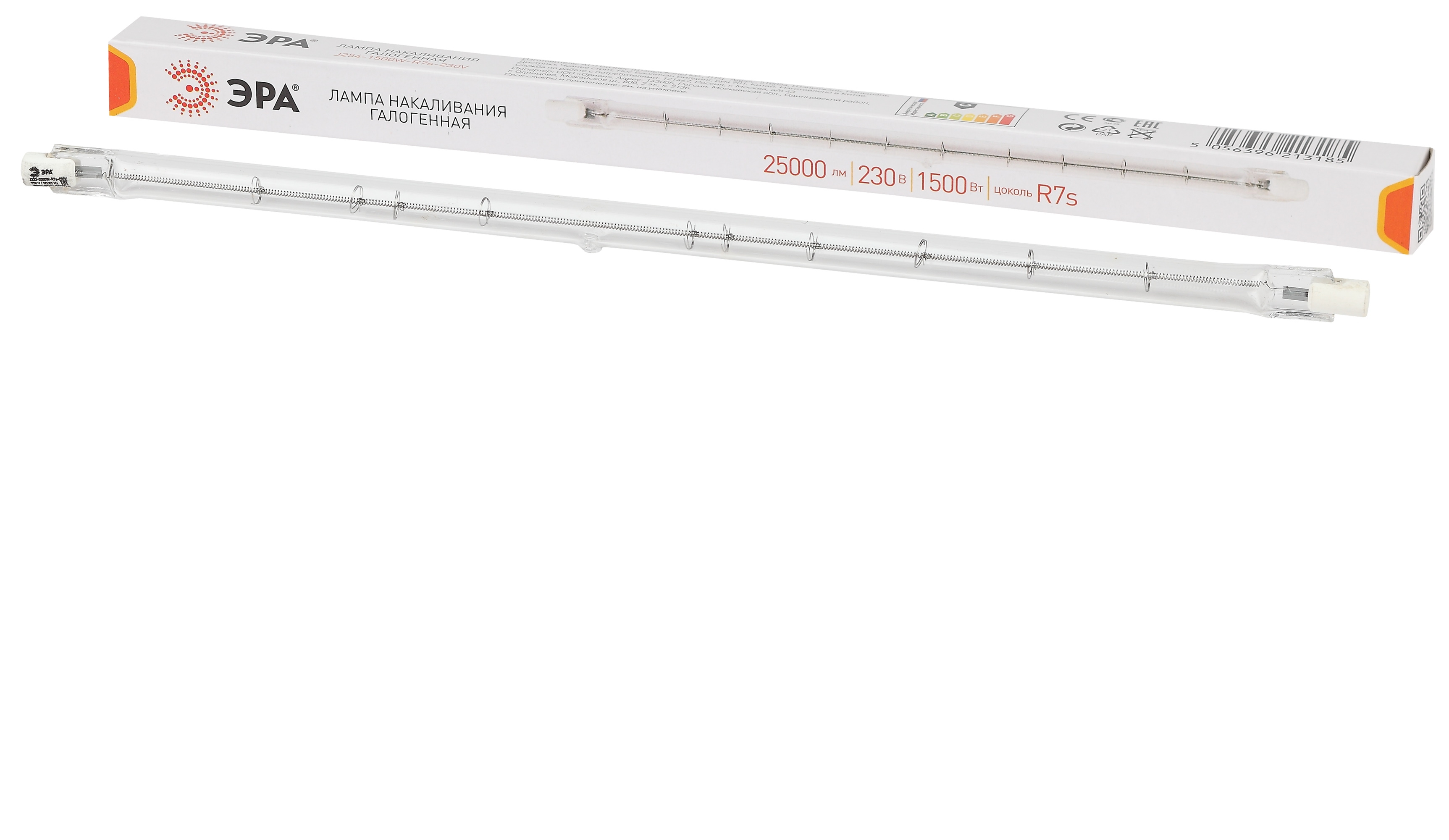 Лампа галогенная J254-1500W-R7s-230V (галоген J254 1500Вт нейтр R7s) (10/500/9000)