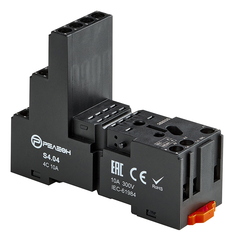 Розетка для реле RP4.34 и модуля защиты и индикации PM8, 10А