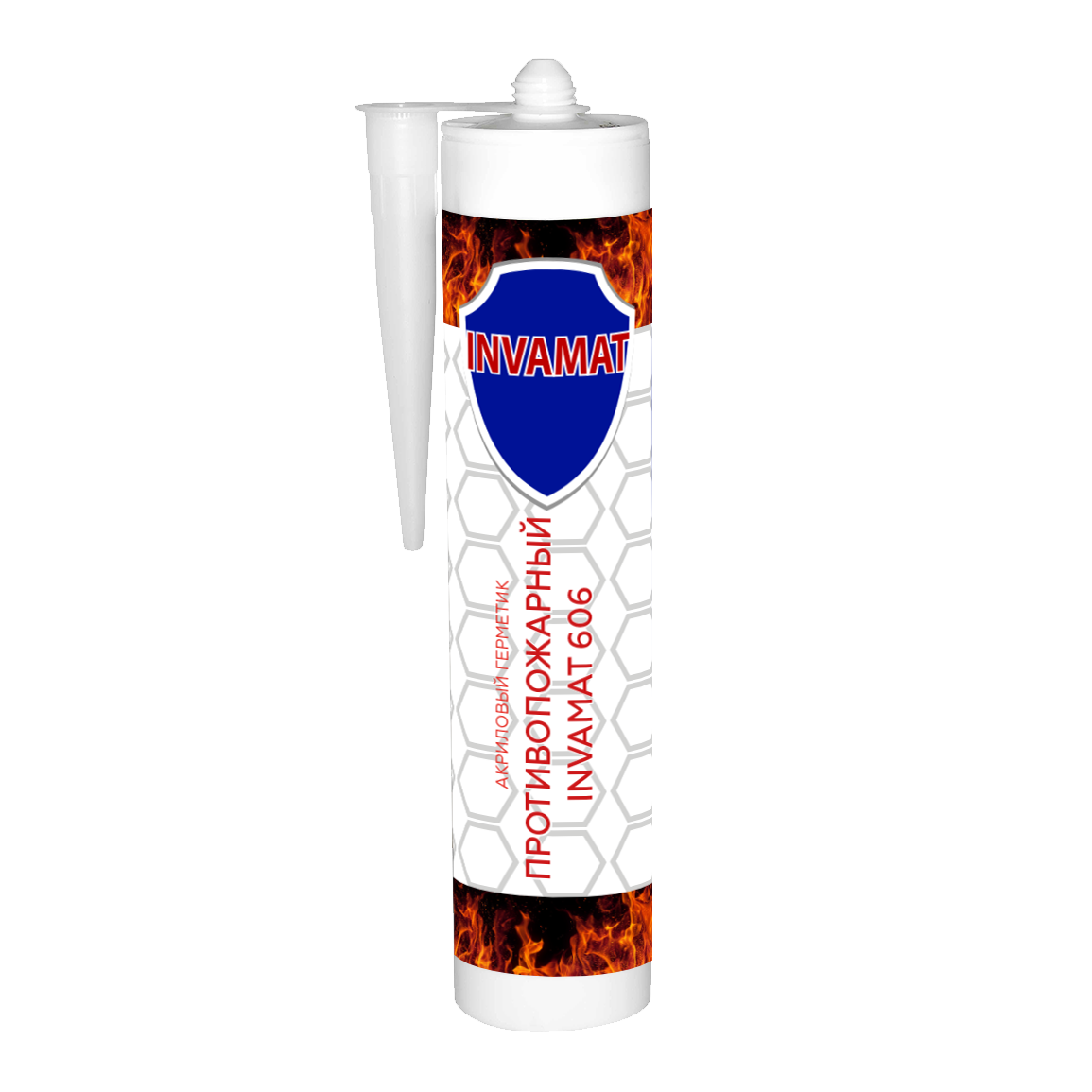 Герметик противопожарный акриловый INVAMAT 606   (картридж 310 мл.)  белый